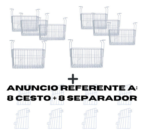 Kit 8 Cesto E 8 Separador De Frutas Picolé Freezer Metalfrio 2