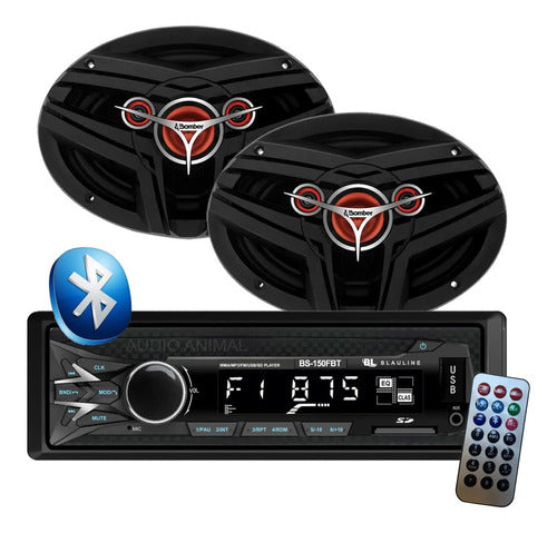 Estereo Audio Bt Usb Sd Mp3 Radio Am Fm Combo 6x9 Bomber 0