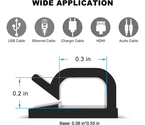 Clips Para Cables Adhesivos Pack X 60 Unidades 2