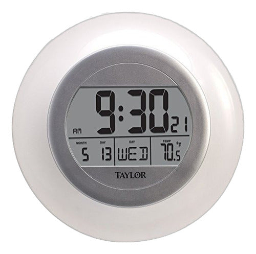 Taylor Wireless Digital Atomic Wall Clock with Indoor Temperature 0