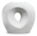 Acra Ceramic Oval Relief Vase in Matte White 2