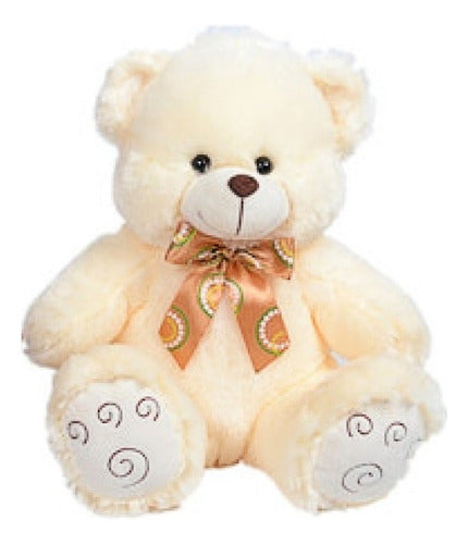 Imported Beige Teddy Bear Plush with Bow Soft Bear Toy 0