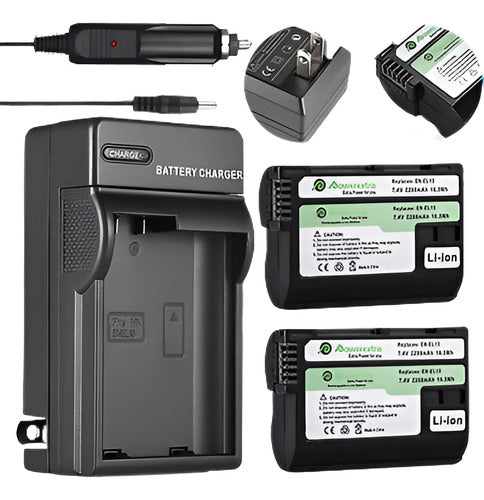 Nikon 2 X EN-EL15 Enel15 Battery + Charger for D7200 D7100 0