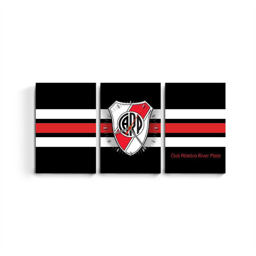 TICTIMEDECO Triptych Wall Clock River Plate Logo Football Team 0