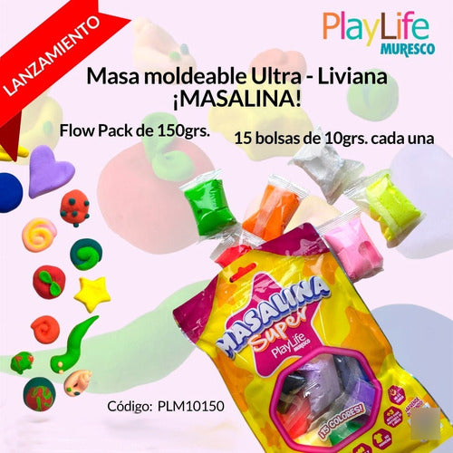 Muresco Super Flexible Bouncy Dough Playlife Masalina 15 Colors 1