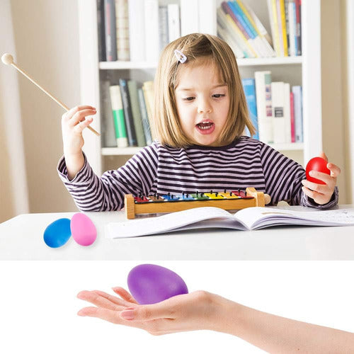 Conjunto De 18 Maracas De Plástico En Forma De Huevo 4