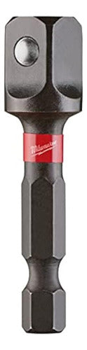 Milwaukee 48-32-5031 Shockwave Steel Impact Duty 1/4 Inch Hex Shank to 3/8 Inch Square Socket Adapter 0