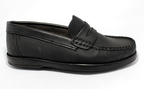 Classic Leather School Moccasin Shoe Unisex Child Adult 1