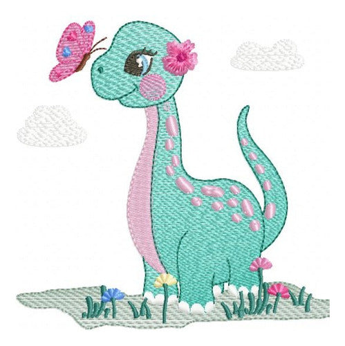 Embroidery Machine Design Matrix Dinosaurs Girl Butterfly 3889 0