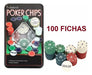 AVIOINDUMENTARIA Fichero 100 Fichas Profesional Poker Casino Estuche Metal 2