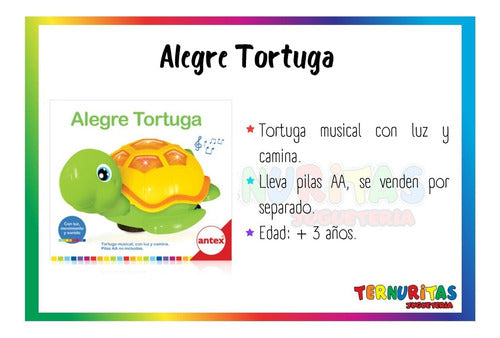 Alegre Tortuga Antex Luz Musica Bebe Juego Divertido Niños 1