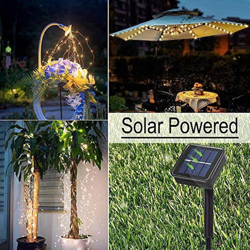 Soltuus Solar Fairy String Lights Outdoor, Multi Strand 180 1