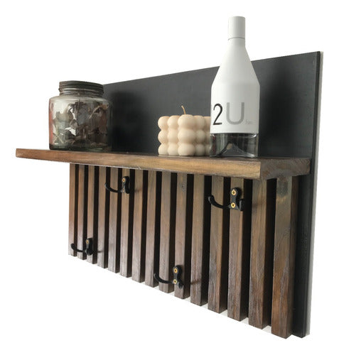 La Roca Varrillado Wooden Wall Coat Rack 0