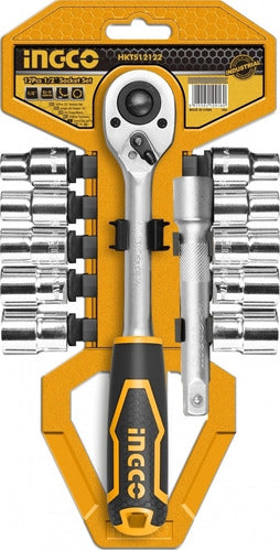 Ingco Juego 12 Pieza Dados Tubo Llave Crique 1/2'' HKTS12122 0