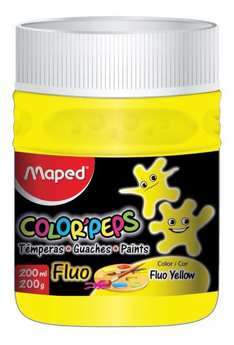 Maped School Tempera Color Peps Fluo Pot 200ml Garden 0