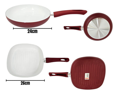 Roswell Bateria Cocina Ceramica Roja 10pz Pava Especieros 1