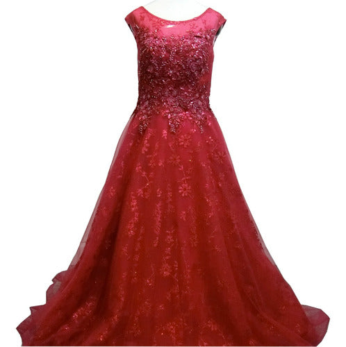 Generic Long Red Corset Dress 0