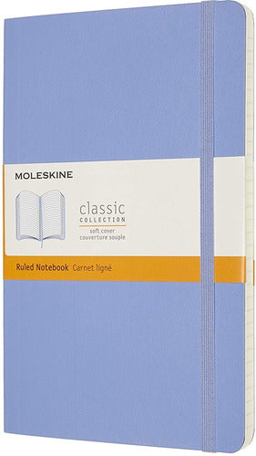 Moleskine Classic Notebook, Soft Cover, Large, Ruled, Hydrangea Blue, 240 Pages 0