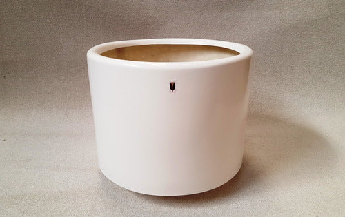 Plasmar Cylinder Planter White Fiberglass 50 x 43 1