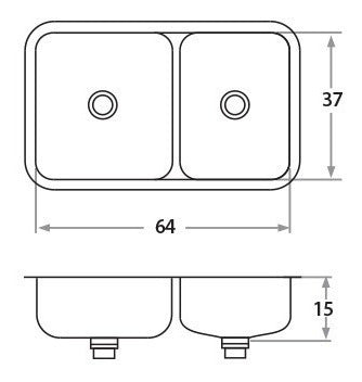 Mi Pileta Combo Cocina Grifería+Bacha Doble 105ec 64x37x15 2