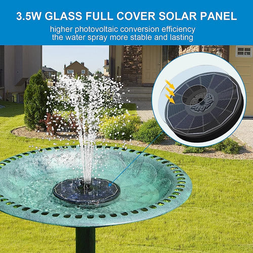 SZMP Solar Bird Bath Fountain, 3.5W Panel de Vidrio Solar 2