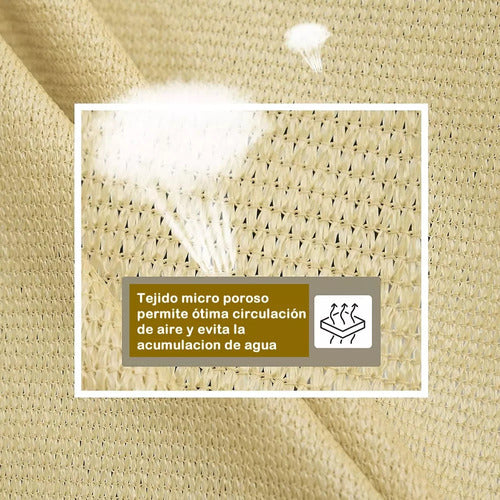 Toldo Vela Sombra Viento Granizo Uv 4*2.5*5 Triangulo Beige 6