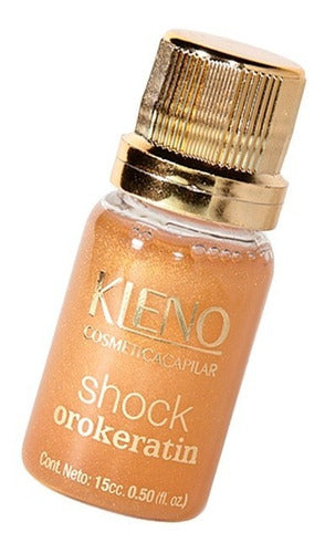 Kleno Ampolla Shock Keratina Brillo Egyptian Gold 24k X15 Ml 1