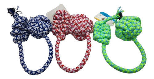 XCF Pet Supplies Dog Toy Braided Cotton Rope Ball Tugger 7