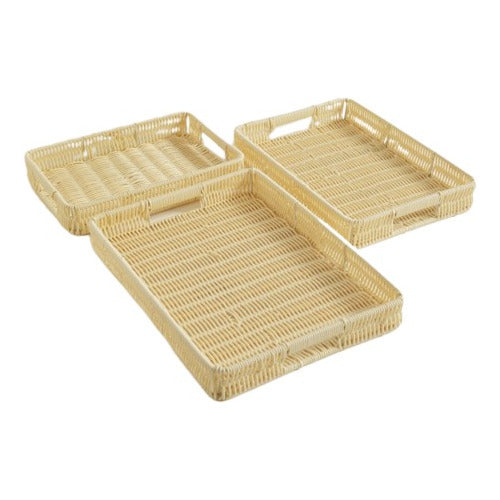 Mish Set of 3 Rectangular Trays in Beige 0