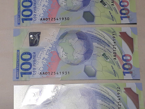 Billete De Rusia 100 Rublos Polímero Mundial 2018 Son 3 Sc 1