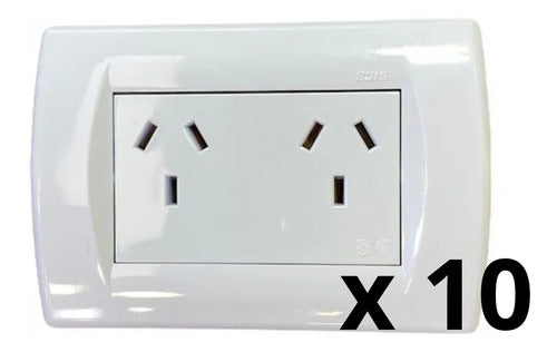 Sica Double Outlet Light Switch Up to 20 Amps Pack of 10 By E631 0