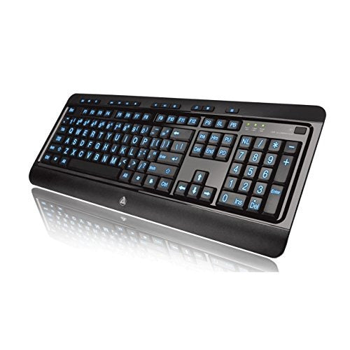 Azio Large Print Tri-Color Backlit Wired Keyboard 0