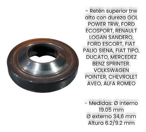 Hydraulic Power Steering Seal - Gol Power - Sandero - Fiat Palio 1