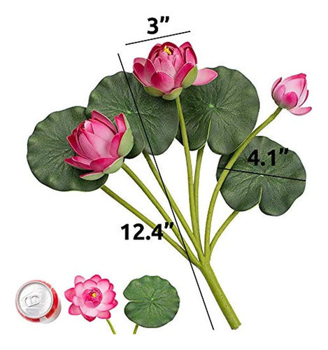 Snail Garden 2 Bouquets Artificial Lotus Flowers, Real-Touch 2