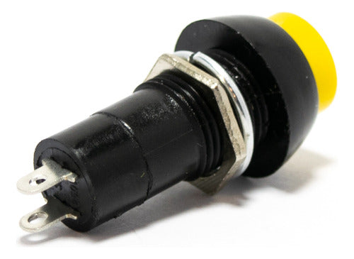3 Normally Open 12mm Round Push Buttons 1A 250V Yellow 1