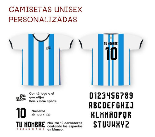 Customized Argentina Color T-Shirt Unisex Generic 3