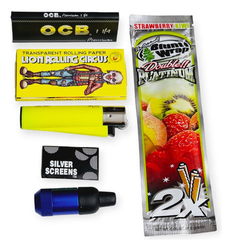 Raw Kit Papeles Celulosa + Blunts + Turbina + Encendedor Clipper 0