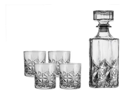 The Kitchen Set Whisky 5 Pieces - Glass Decanter and 4 Glasses 0