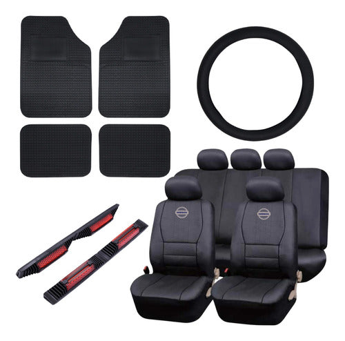 AUTOPLUS Accessories Ecocuero Seat Covers Nissan + Carpet Set + Gifts 0