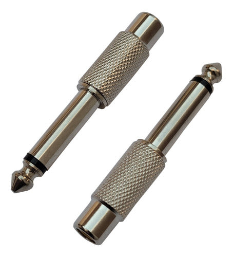 6.5mm Mono Male to RCA Female Metal Adapter Plug 2