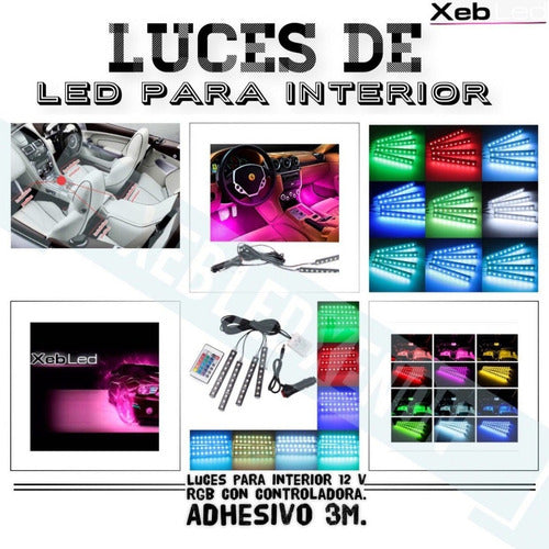 Kit Luz Led Interior Rgb Con Controladora Adhesivo 3m!!!! 1