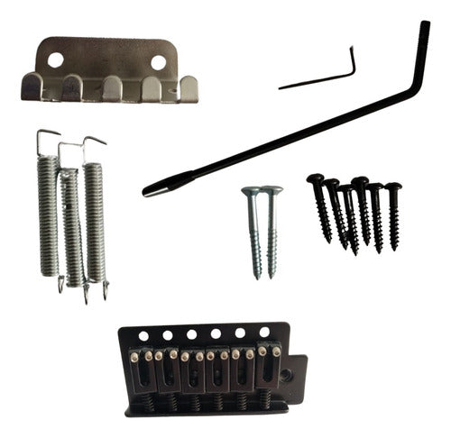 Ponte Para Stratocaster Com Tremolo Preto Kit Completo 0