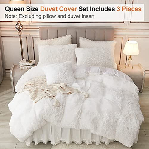 Annadaif Plush White Queen Bedding Set 1