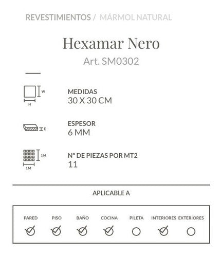 Misiones Malla Hexamar Nero 30x30 1