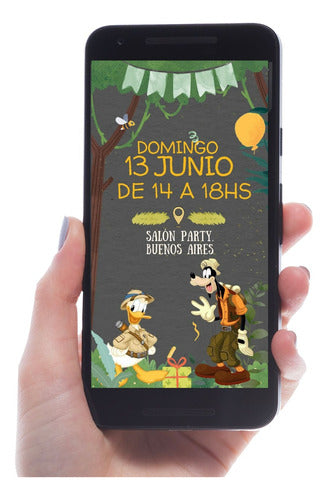 Animated Video Invitation Mickey Safari. Birthday 2