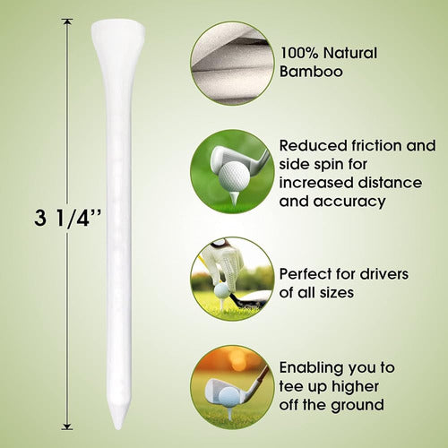 All Teed Up Pro Wood Golf Tees de 3-¼ Pulgadas | 100 Unidades 1