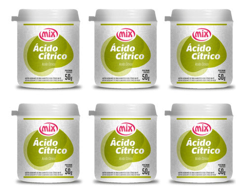 Kit 6 Ácido Cítrico 50g Para Frutas Geléias Mix 0