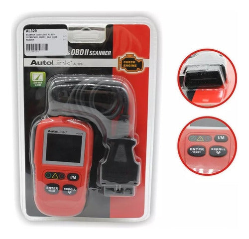 Autel Scanner Autolink AL329 Interface OBDII CAN Code Reader 0