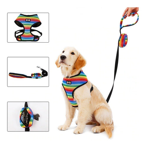 Doglemi Multicolor Harness and Leash for Storing Accessories 0