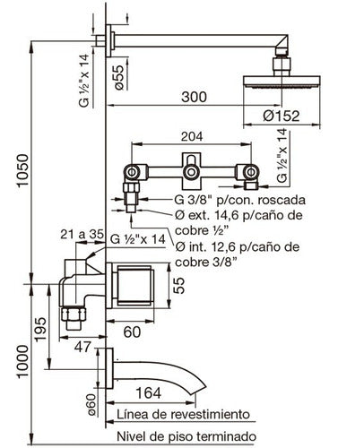 FV California 103/17 Embedded Shower Mixer 1